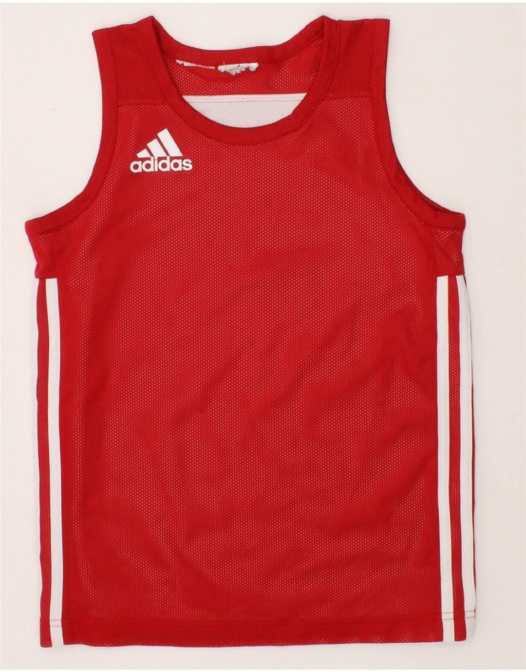 ADIDAS Boys Vest Top 10-11 Years  Red Vintage Adidas and Second-Hand Adidas from Messina Hembry 