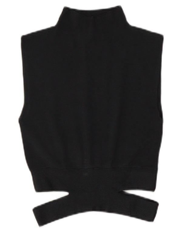 Top corto in maglia senza maniche da donna Zara UK 10 piccolo grigio