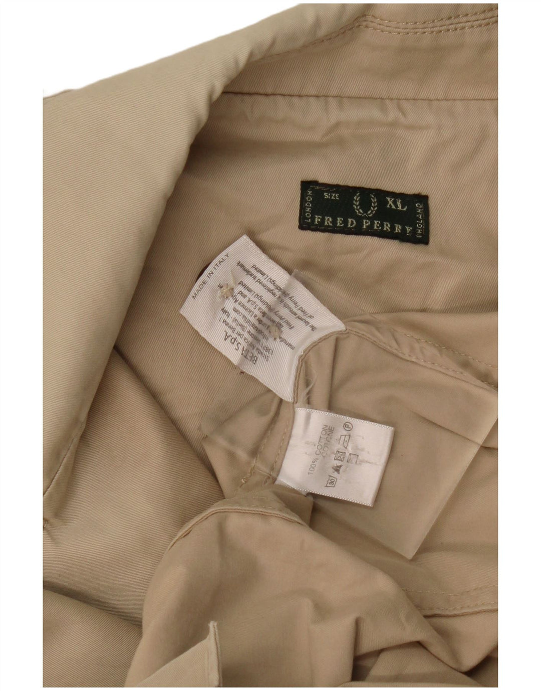 Trench da donna Fred Perry UK 18 XL Cotone beige