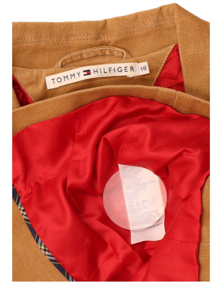 Giacca blazer in velluto a coste a 3 bottoni da donna Tommy Hilfiger US 10 Large Beige