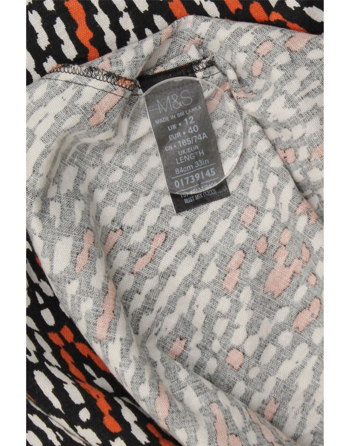 MARKS & SPENCER Gonna a trapezio da donna UK 12 Media W30 Chevron multicolore