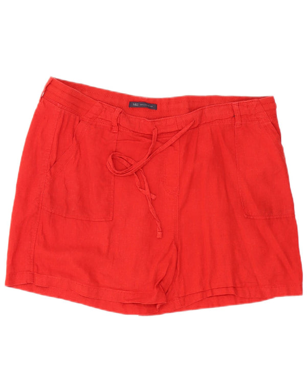 Pantaloncini casual da donna Marks & Spencer UK 16 Large W38 Lino rosso