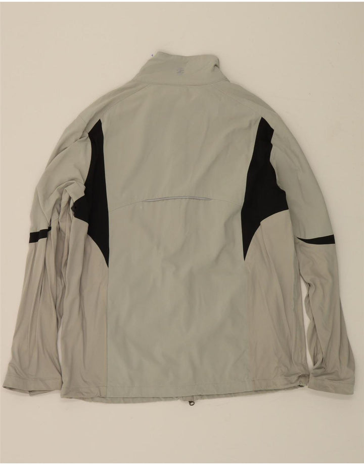 IZOD Mens Golf Tracksuit Top Jacket Large Grey Colourblock Polyester Vintage Izod and Second-Hand Izod from Messina Hembry 