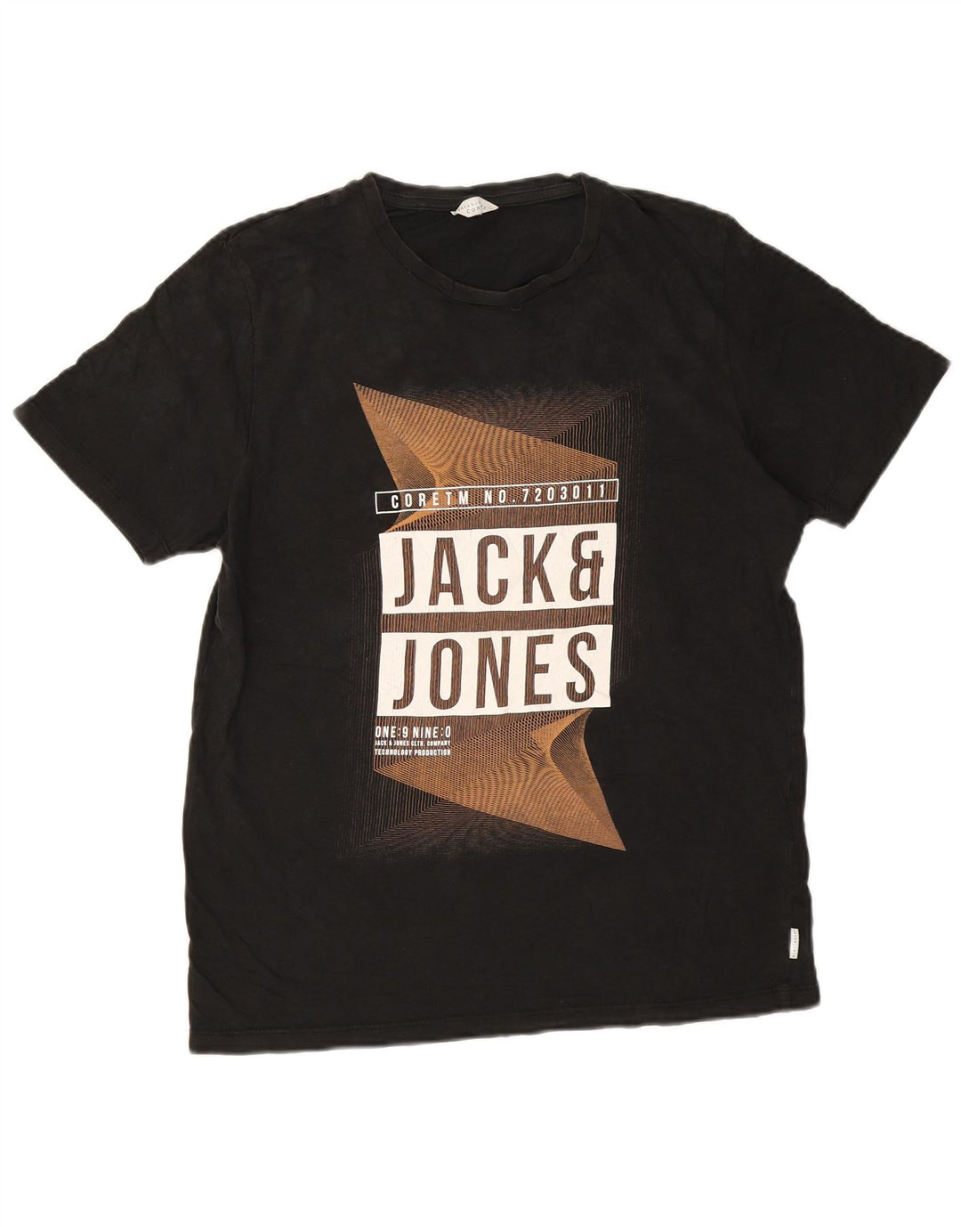 Jack & Jones T-shirt grafica da uomo grande in cotone nero