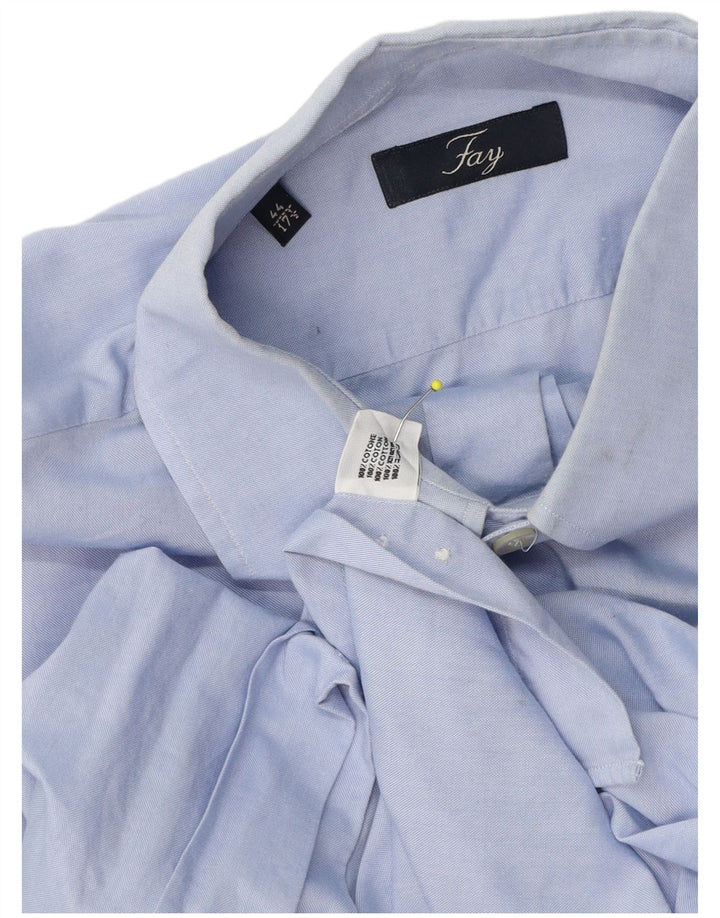 Camicia da uomo Fay taglia 44 17 1/2 XL cotone blu