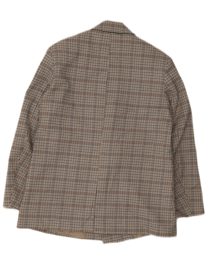 Giacca blazer doppiopetto da uomo Zara UK 38 Poliestere a quadri grigio medio