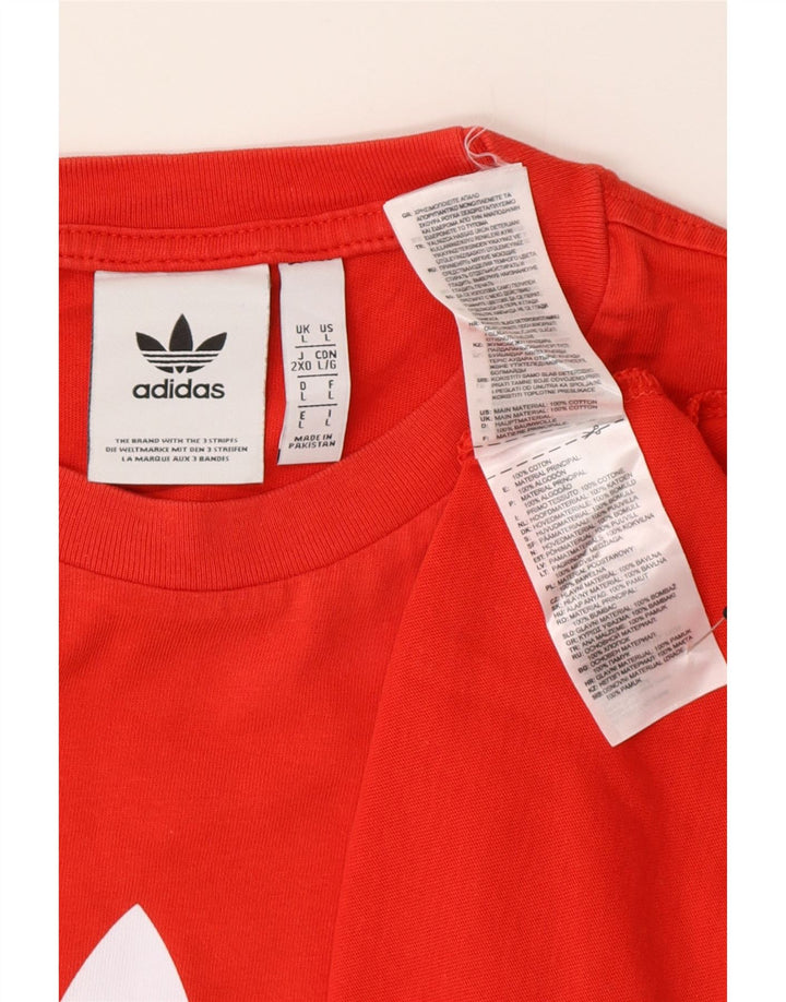 T-shirt grafica da uomo Adidas Top grande in cotone rosso