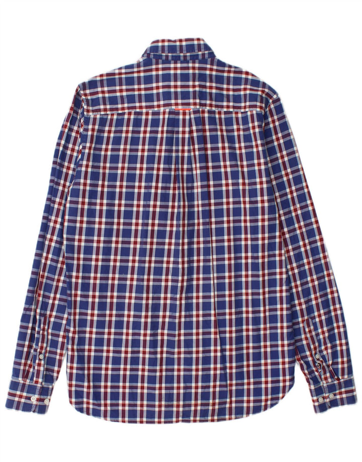 Camicia da uomo in flanella SUPERDRY XS in cotone a quadri blu navy