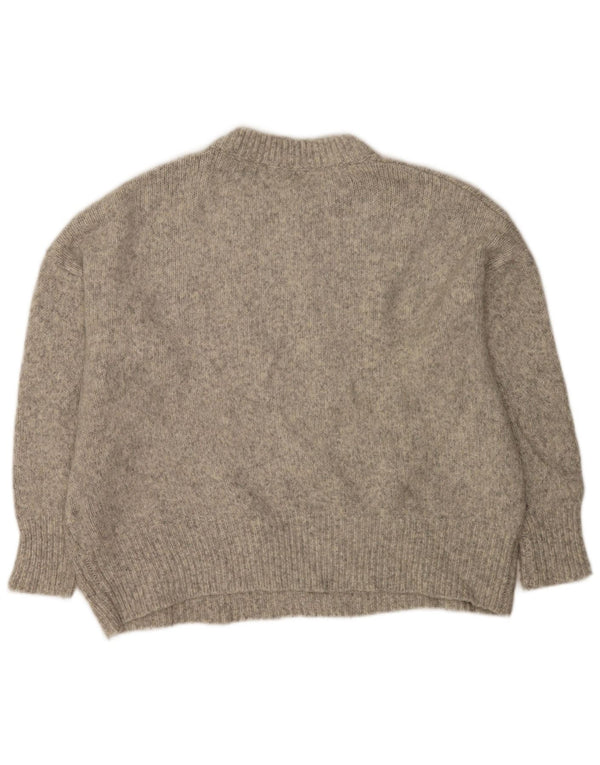 Maglione maglione girocollo oversize da donna Zara UK 14 Grigio medio screziato