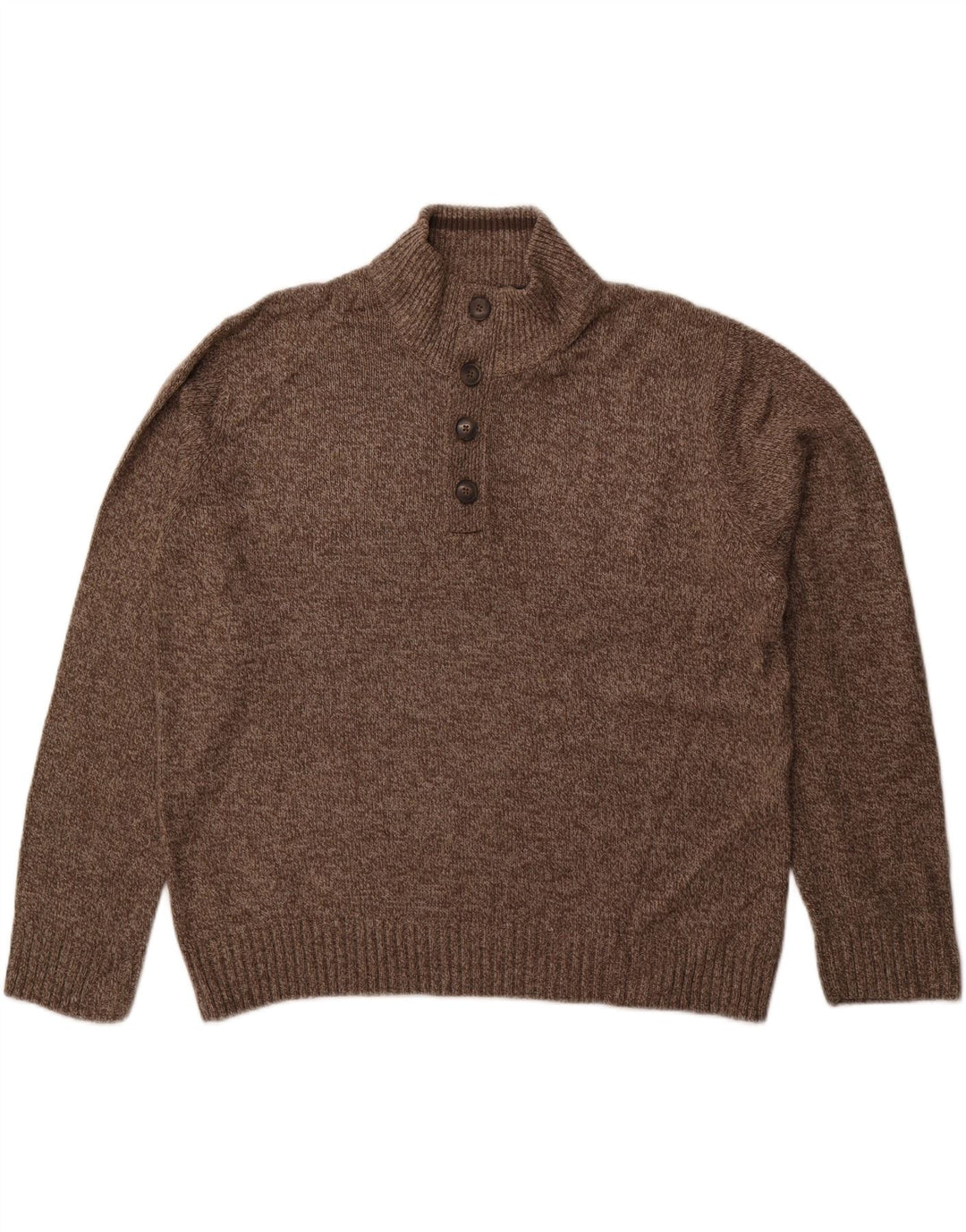 Maglione da uomo Marks & Spencer con bottoni e collo 2XL Acrilico chiazzato grigio