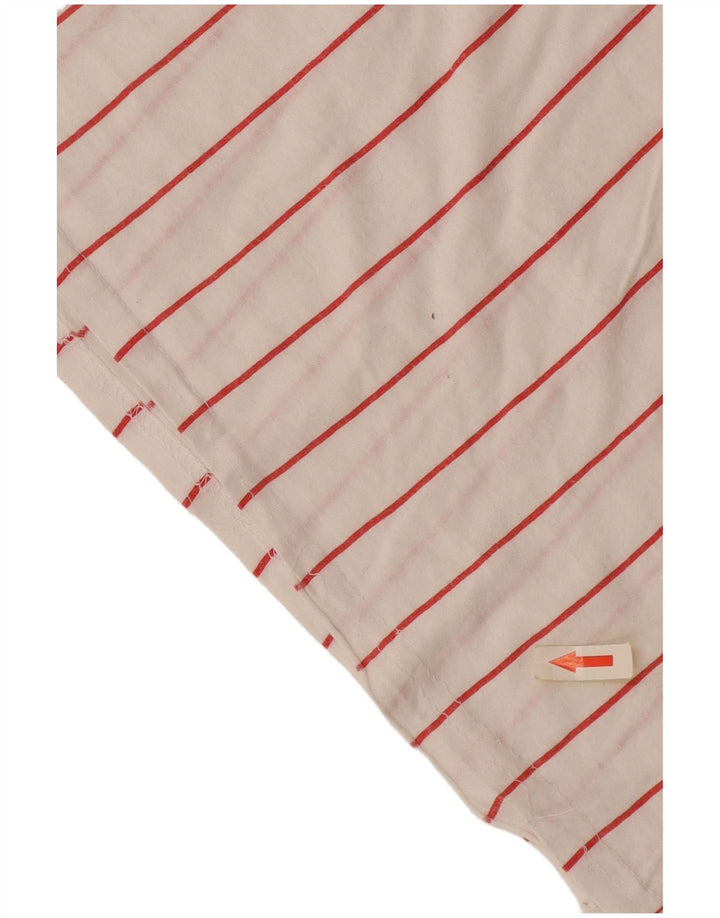 T-shirt vintage da donna Top UK 12 a righe bianche medie