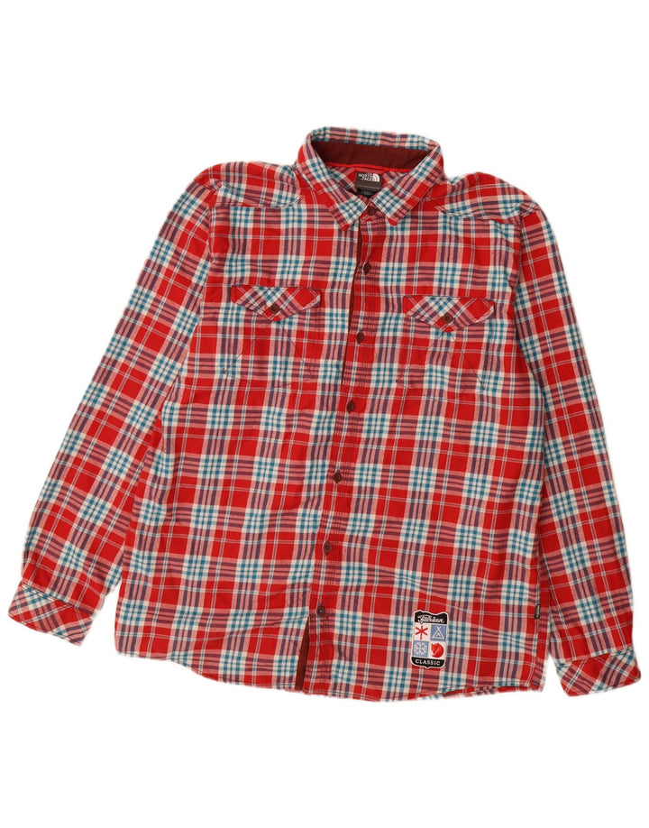 Camicia in flanella da uomo The North Face, poliestere a quadri rossi grandi