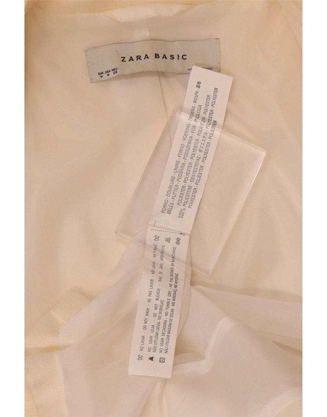 Giacca blazer a 1 bottone da donna Zara UK 12 poliestere bianco medio