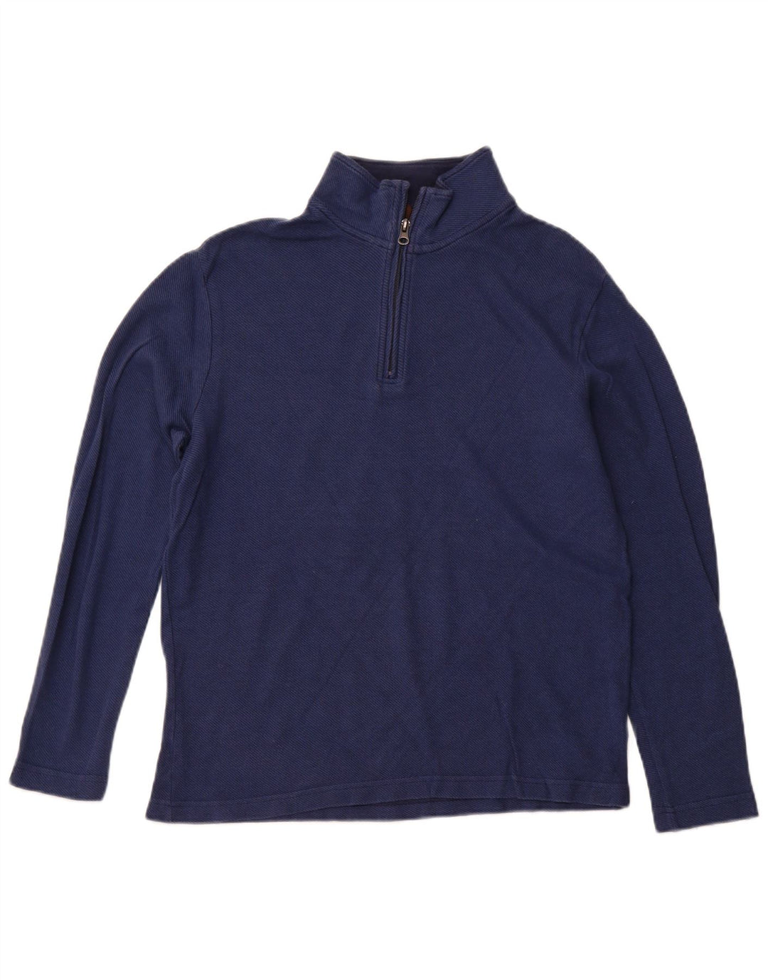 CHAPS Top da uomo con zip e collo a maniche lunghe in cotone blu navy medio