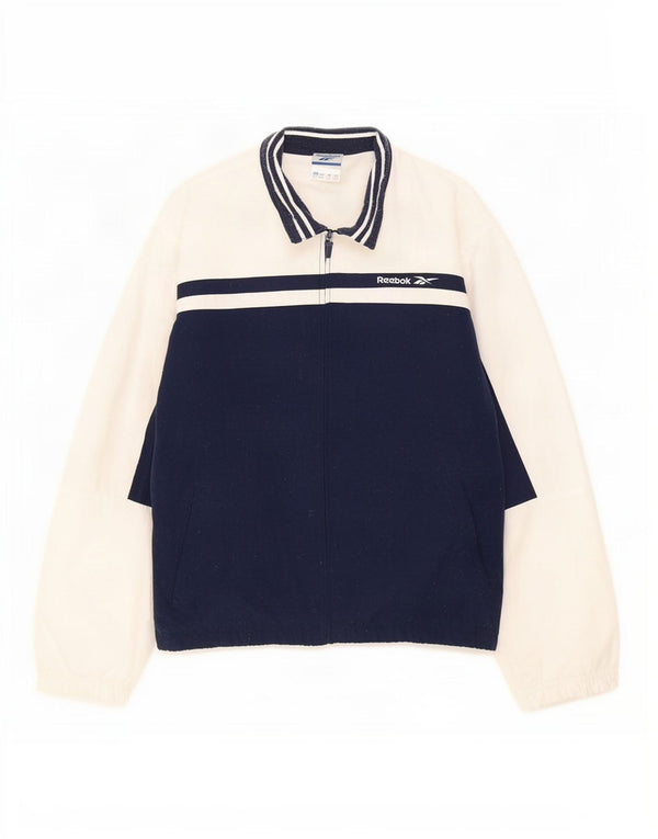 Giacca da tuta da donna Reebok UK 12 Medium Blu Navy Colourblock
