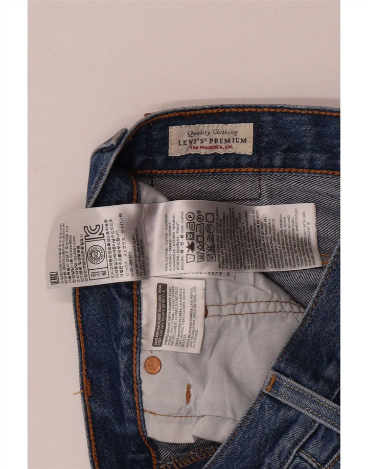 Jeans dritti invecchiati 501 da donna Levi's W25 L26 cotone blu navy