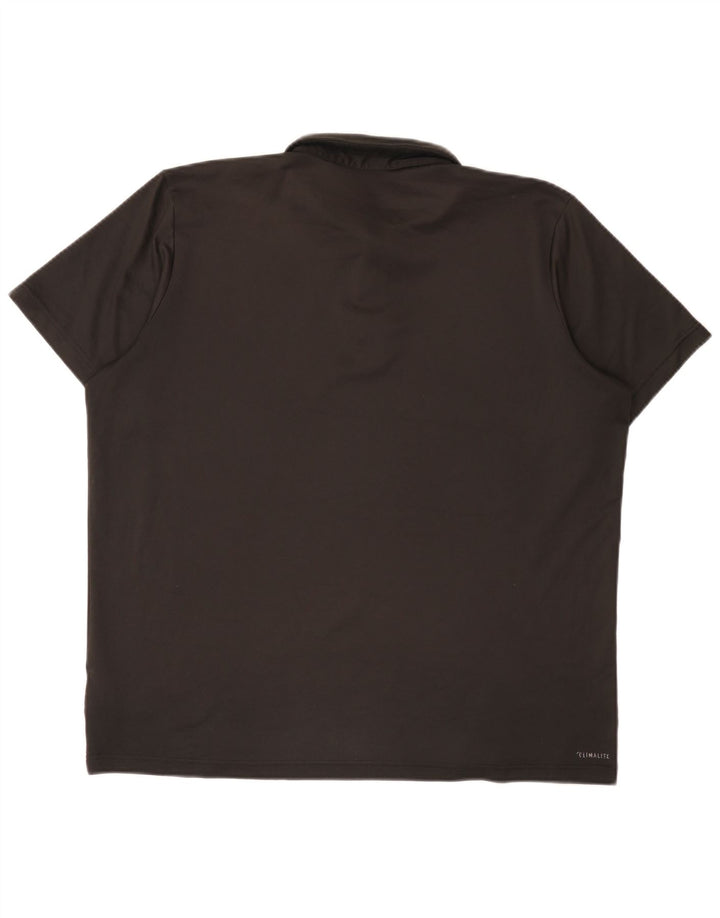 Polo Adidas Climalite da uomo XL in poliestere nero