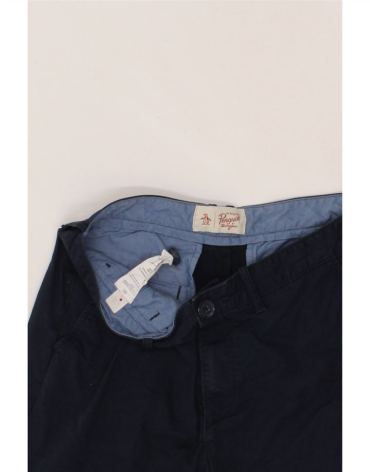 PENGUIN Mens Chino Shorts W30 Medium Navy Blue Cotton Vintage Penguin and Second-Hand Penguin from Messina Hembry 