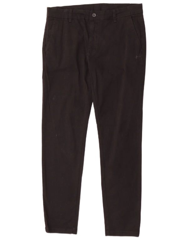 Pantaloni chino slim da uomo Zara EU 42 Large W32 L31 cotone nero