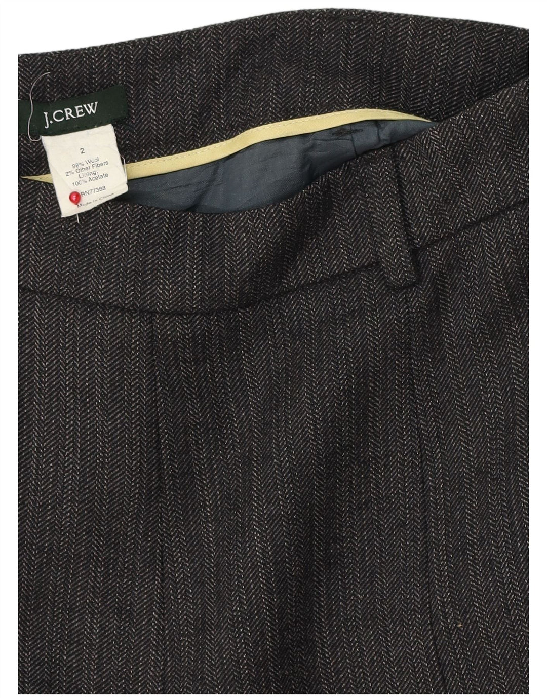 Gonna a trapezio da donna J. Crew US 2 XS W28 Lana a spina di pesce grigia