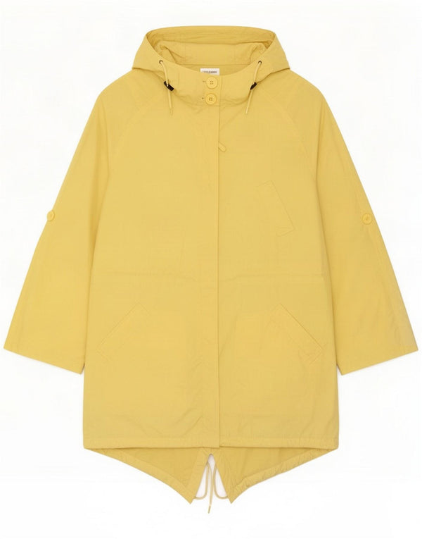 Hobbs Parka oversize con cappuccio da donna UK 16 Large Yellow Cotton