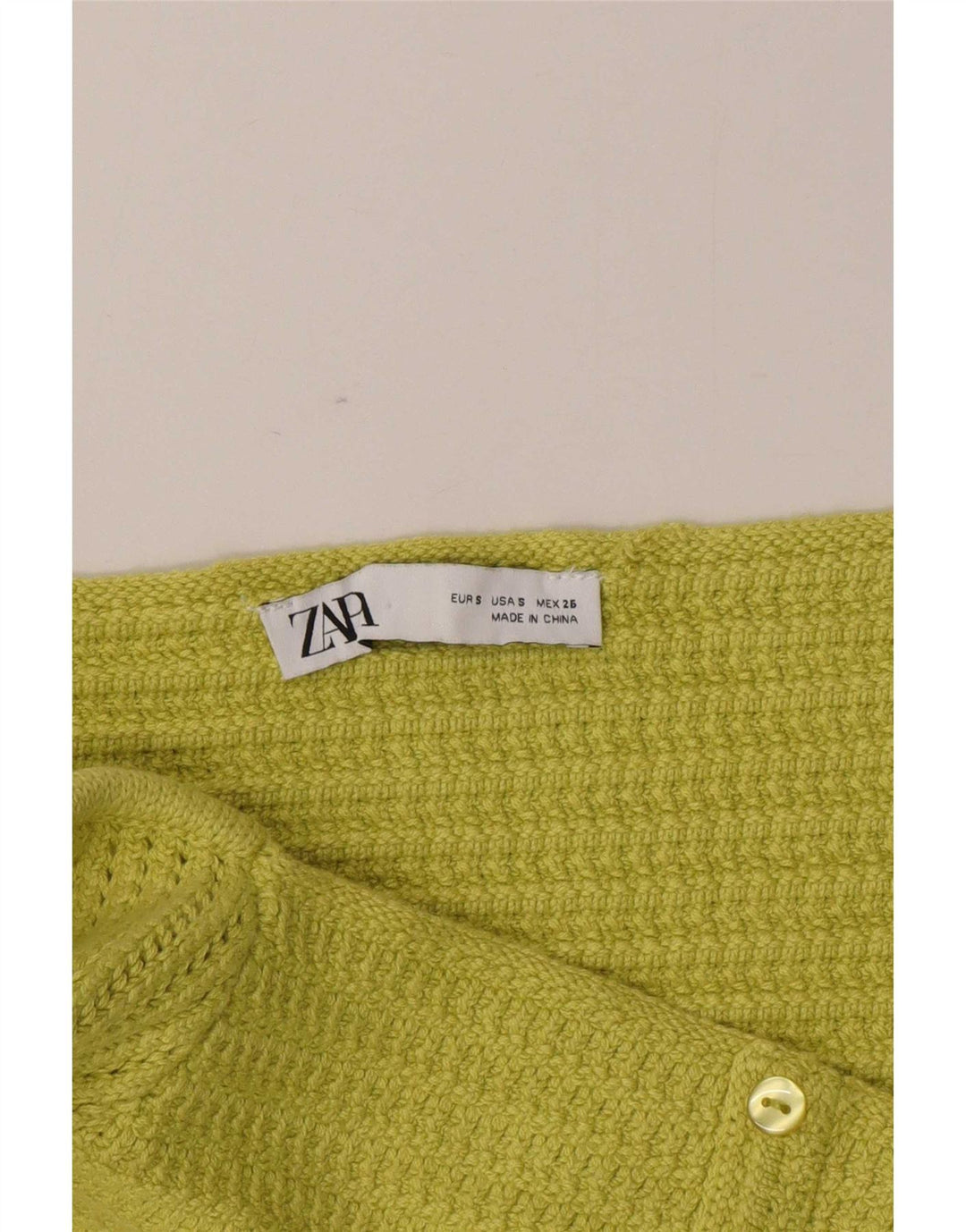 Top corto in maglia da donna Zara UK 8 piccolo verde
