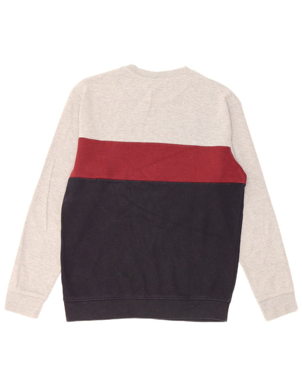 Zara Uomo Felpa Maglione Grigio Medio Colorblock