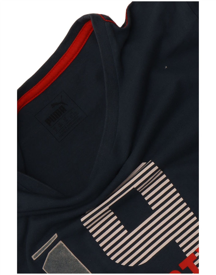 Maglietta grafica Puma da ragazzo, 13-14 anni, blu navy