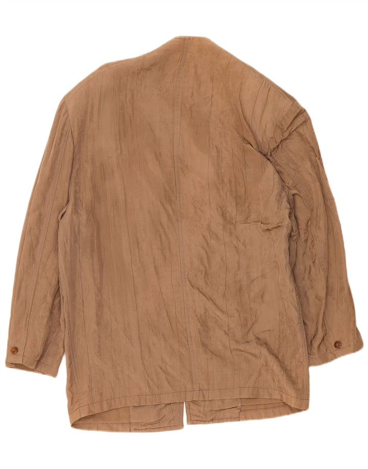 Giacca blazer vintage da uomo a 1 bottone UK 40 grande beige