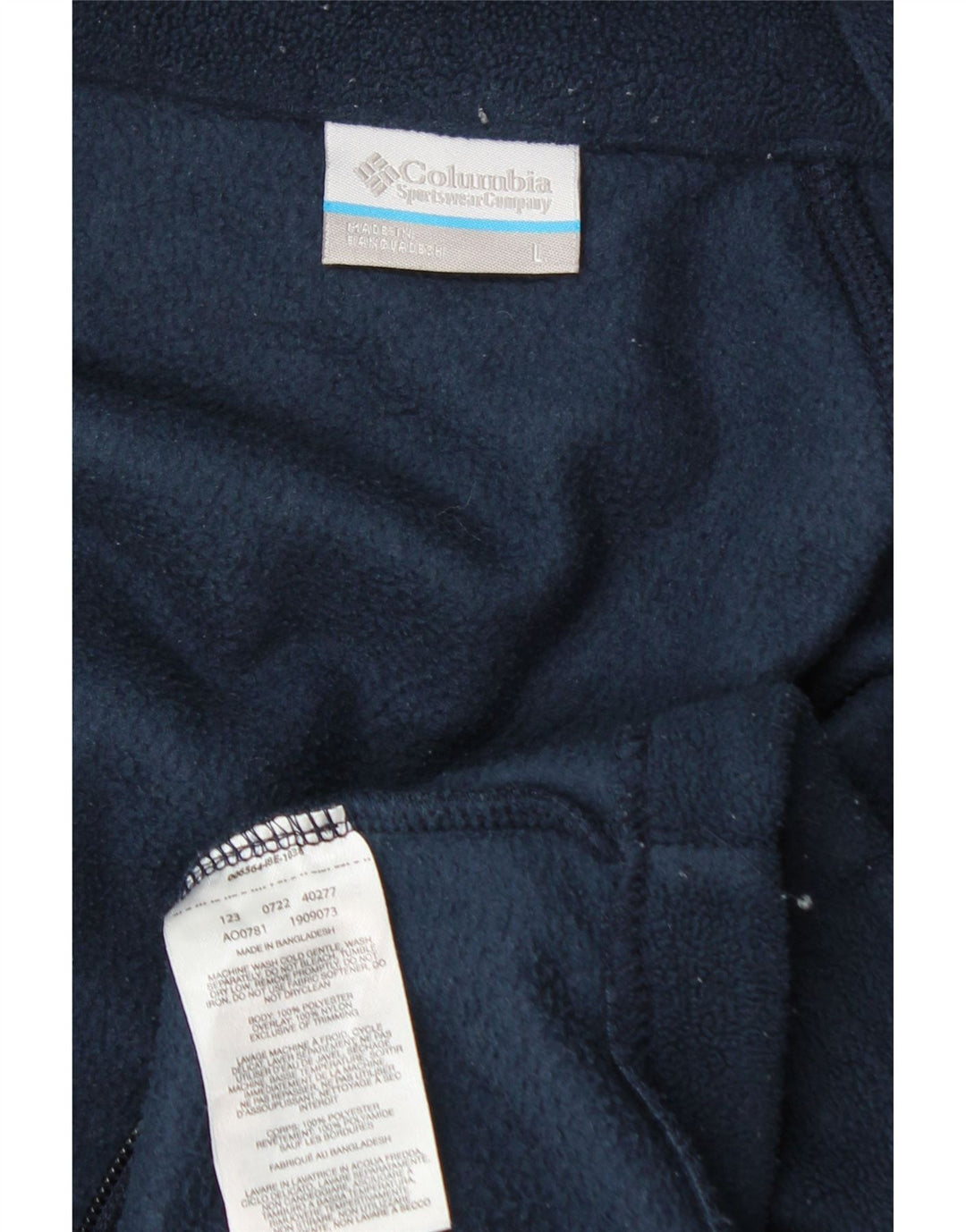 Giacca in pile da uomo Columbia UK 40 Large blu navy in poliestere
