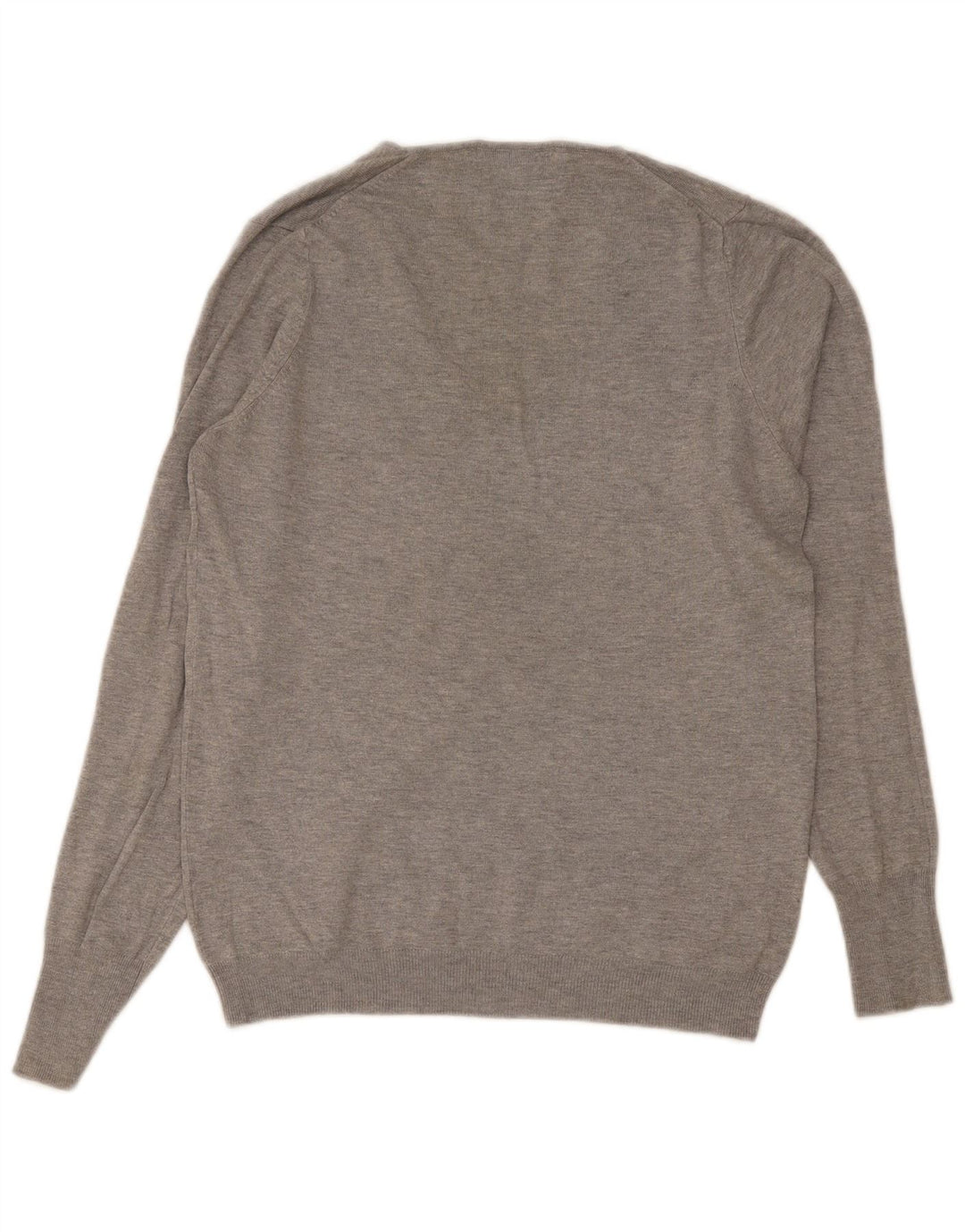 Maglione Zara da uomo con scollo a V grande grigio