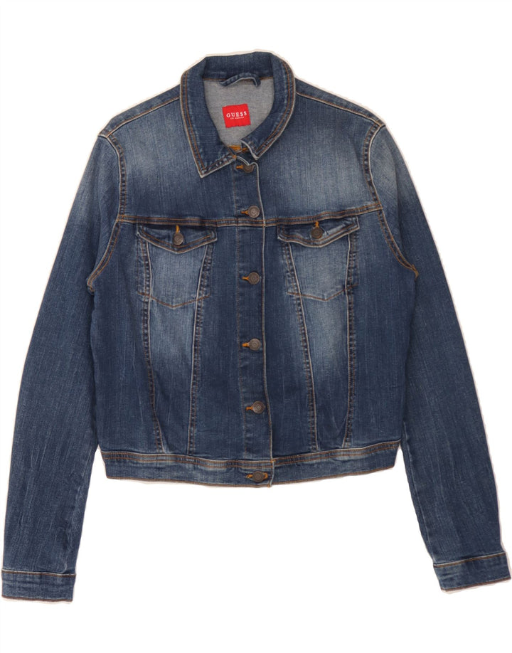 GUESS Womens Denim Jacket UK 16 Large Blue Cotton Vintage Guess and Second-Hand Guess from Messina Hembry 