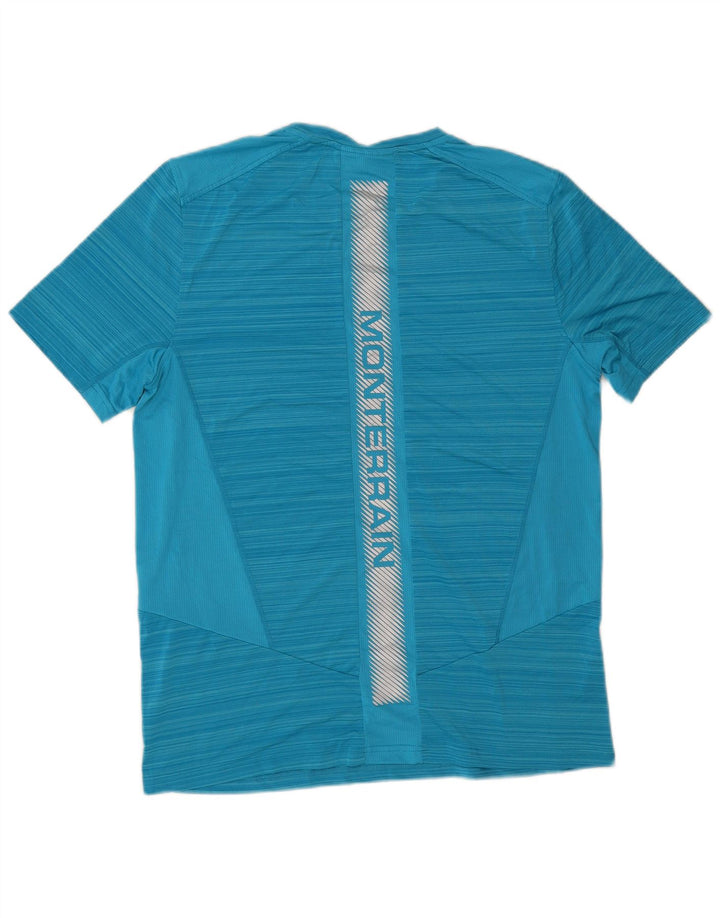 T-shirt grafica da uomo Monterrain Top in poliestere a righe blu medio