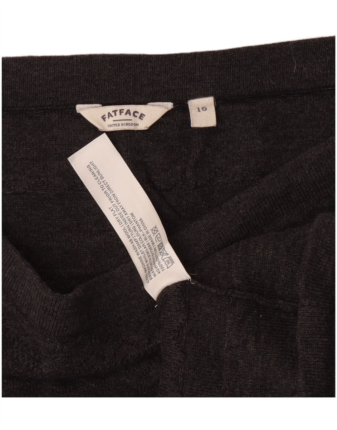 Minigonna a vita alta da donna Fat Face UK 16 Grande W30 Cotone grigio classico