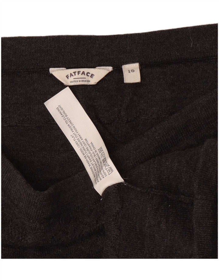 Minigonna a vita alta da donna Fat Face UK 16 Grande W30 Cotone grigio classico