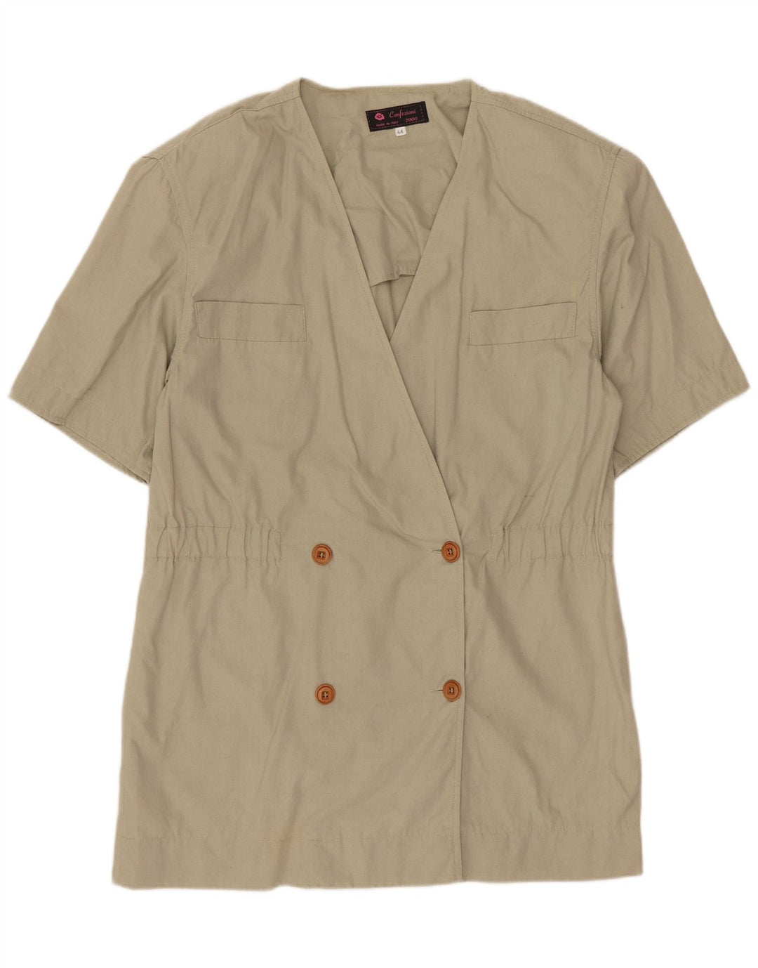 Giacca blazer vintage da donna a maniche corte IT 44 Beige medio
