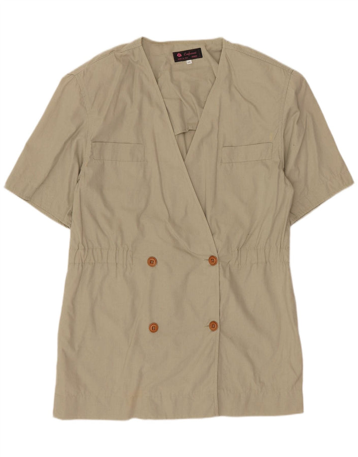 Giacca blazer vintage da donna a maniche corte IT 44 Beige medio