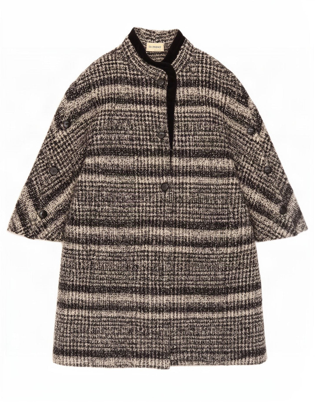 Soprabito oversize da donna vintage UK 16 grande a righe grigie