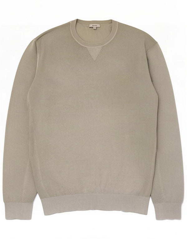 Reiss Womens Crew Neck Jumper Sweater UK 14 Medium Green Cotton