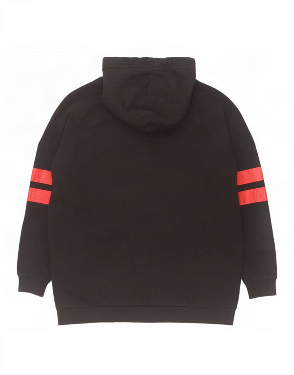 Felpa con cappuccio ampia con grafica da uomo Superdry, grande cotone nero