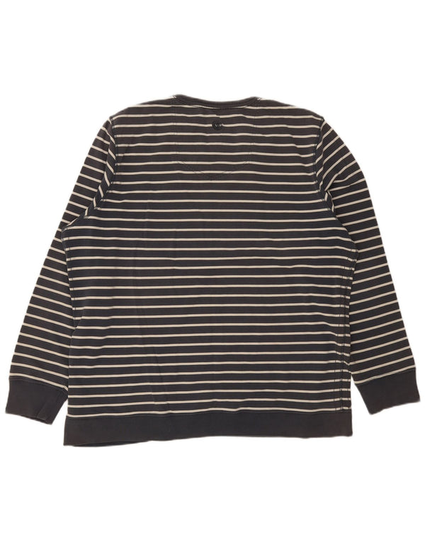 Felpa da uomo Fat Face Maglione 2XL Cotone a righe grigie