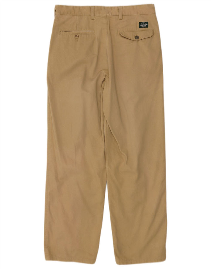 DOCKERS Pantaloni chino da uomo con pegging W32 L30 cotone beige