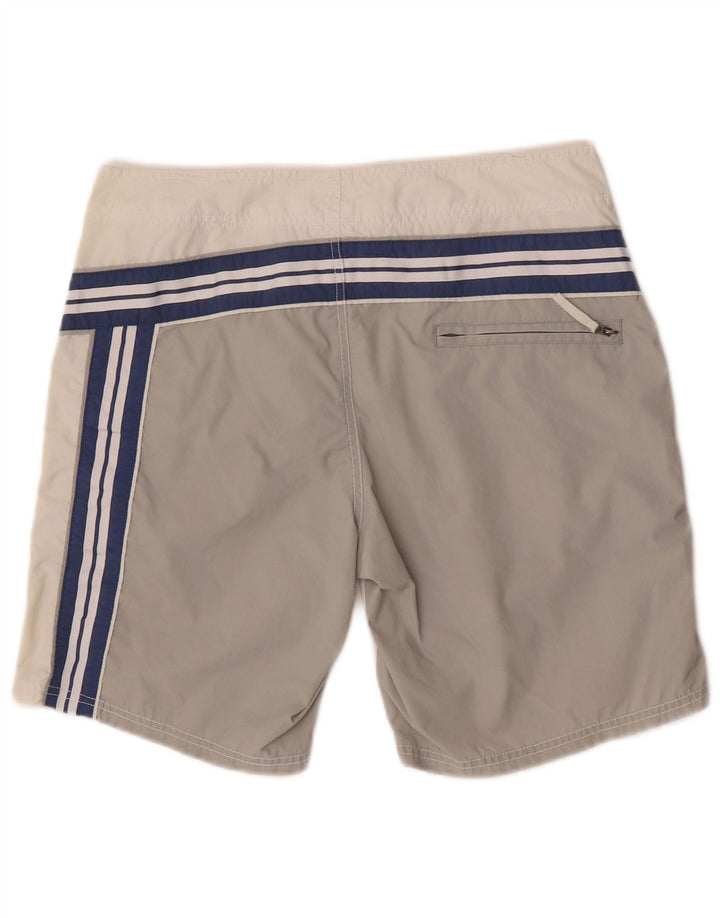 Pantaloncini da bagno grafici da uomo Coast in poliammide color block grigio medio