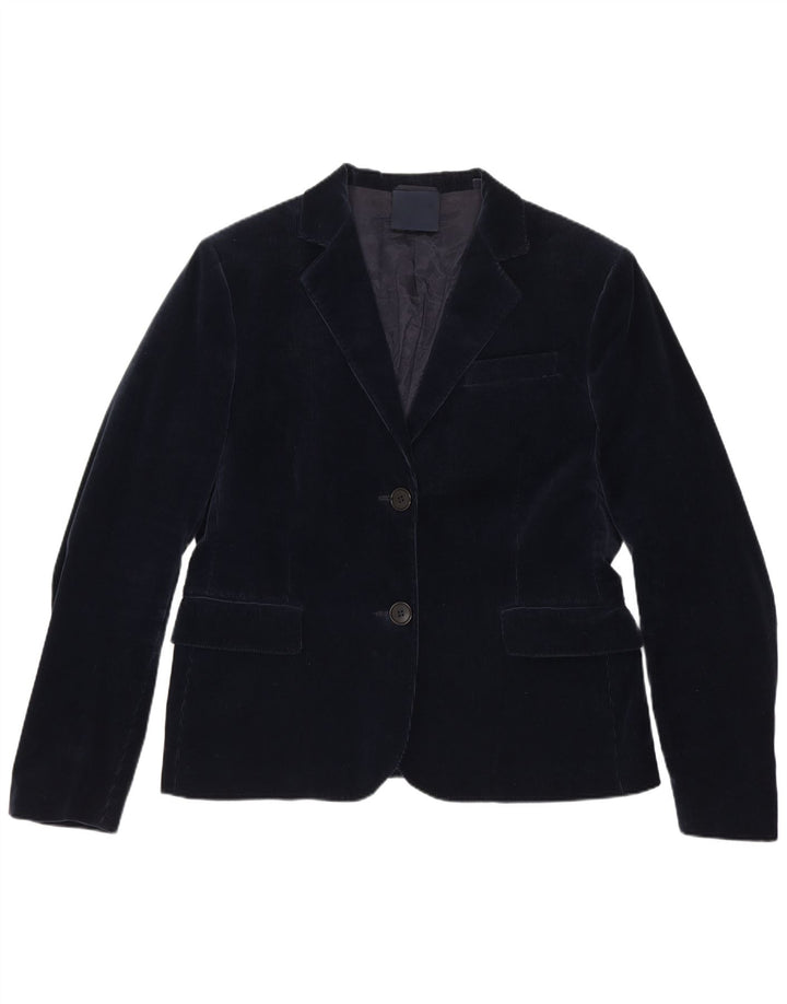 Giacca blazer da donna in velluto a coste a 2 bottoni Aspesi IT 48 XL cotone blu navy