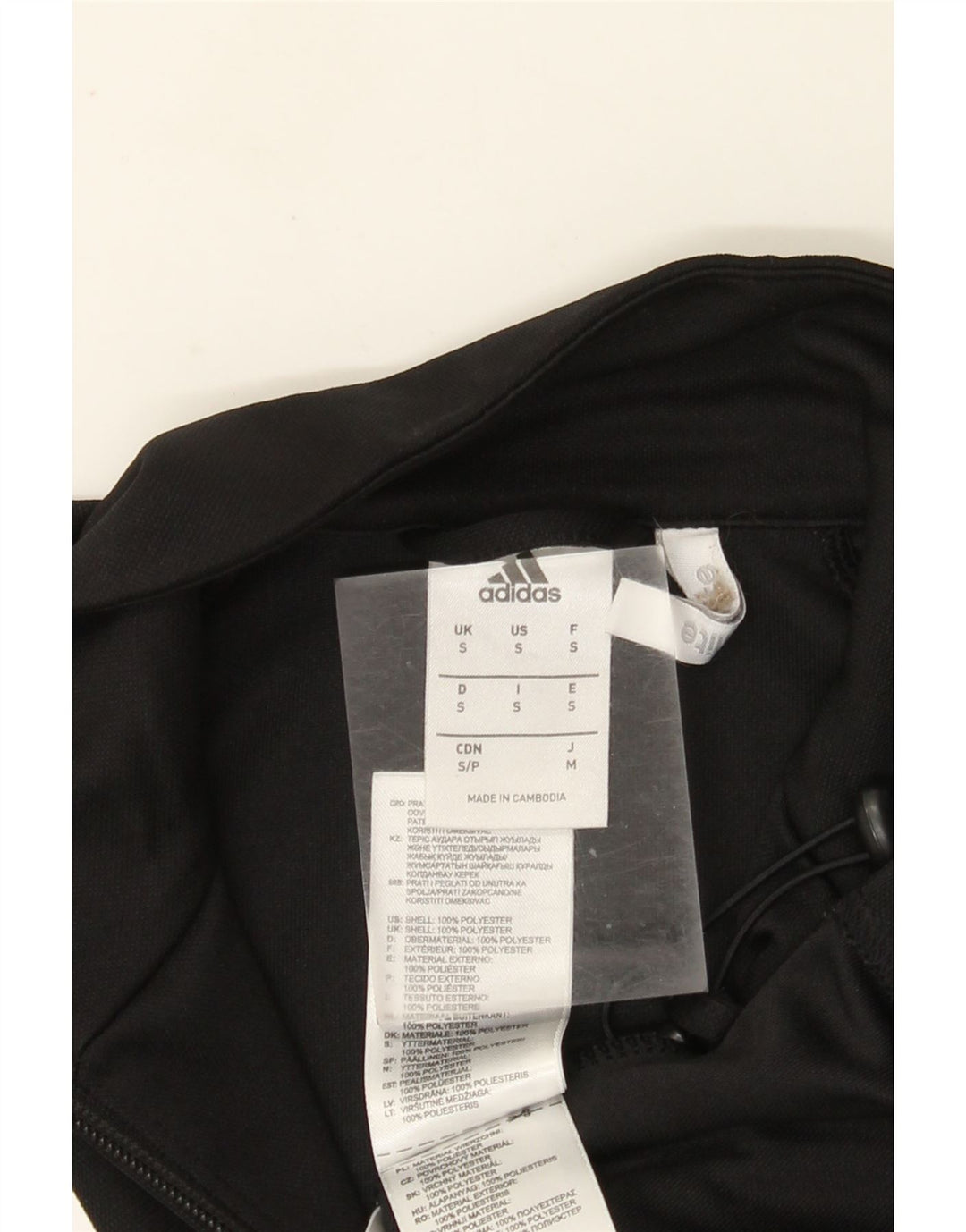 Giacca da ginnastica Adidas Climalite da uomo piccola in poliestere nero