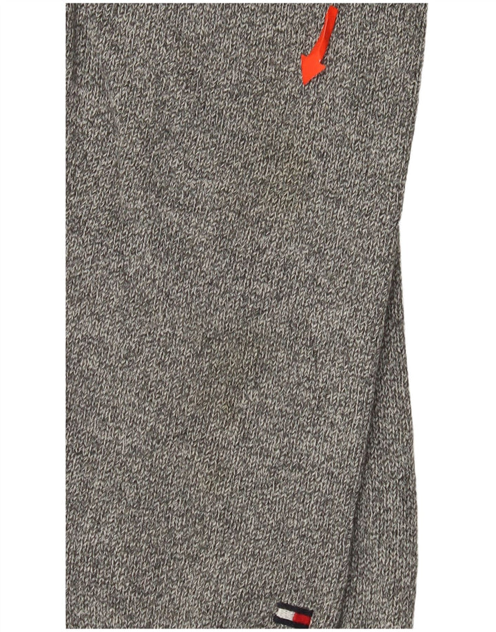 Tommy Hilfiger Maglione da uomo con collo abbottonato XL in cotone chiazzato grigio