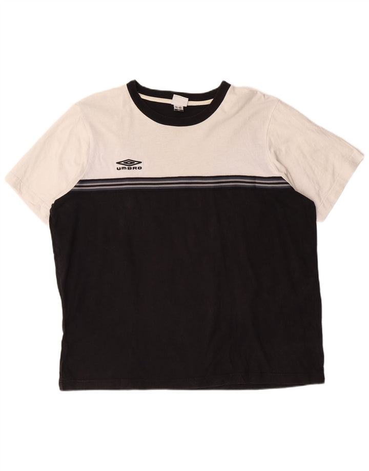 T-shirt da uomo UMBRO Top XL in cotone color block nero