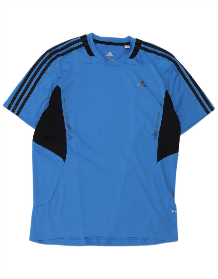T-shirt Adidas Climacool da uomo, grande, in poliestere color block blu