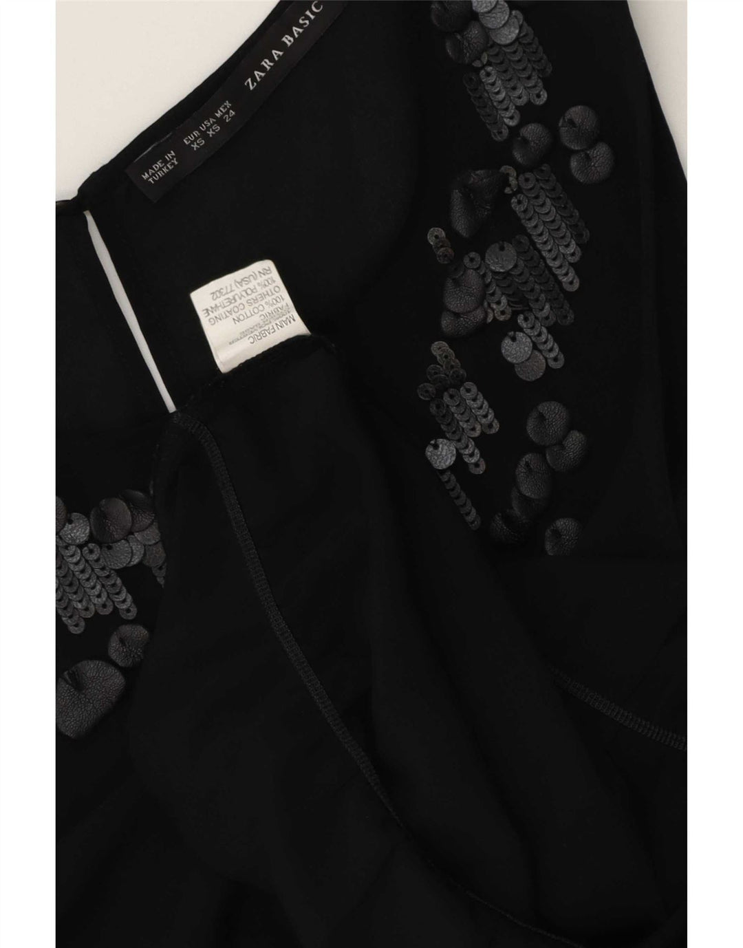 Camicetta senza maniche da donna Zara UK 6 XS poliestere nero