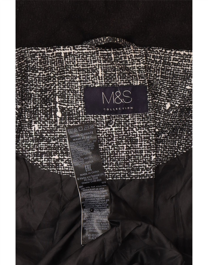 Giacca trapuntata da donna Marks & Spencer UK 20 2XL Poliestere chiazzato nero